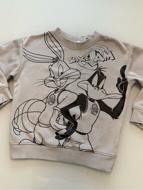 H&M Space Jam Graphic Sweatshirt for Kids - Light Gray